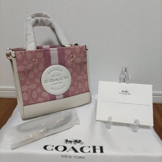 COACH コーチ キャリーオール シグネチャー ジャガード×本革 ハンドバッグ