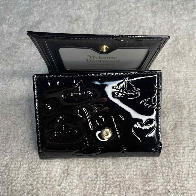 ヴィヴィアンウエストウッド ミニウォレット エナメルブラック 新品 三