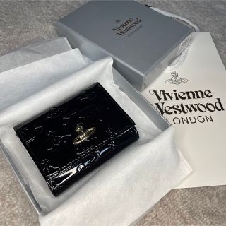 ヴィヴィアンウエストウッド(Vivienne Westwood)のヴィヴィアンウエストウッド　ミニウォレット　エナメルブラック　新品　三つ折り財布(財布)