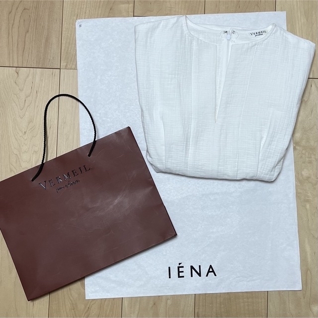 VERMEIL par iena ウエストシェイプパフスリーブワンピース　白 2