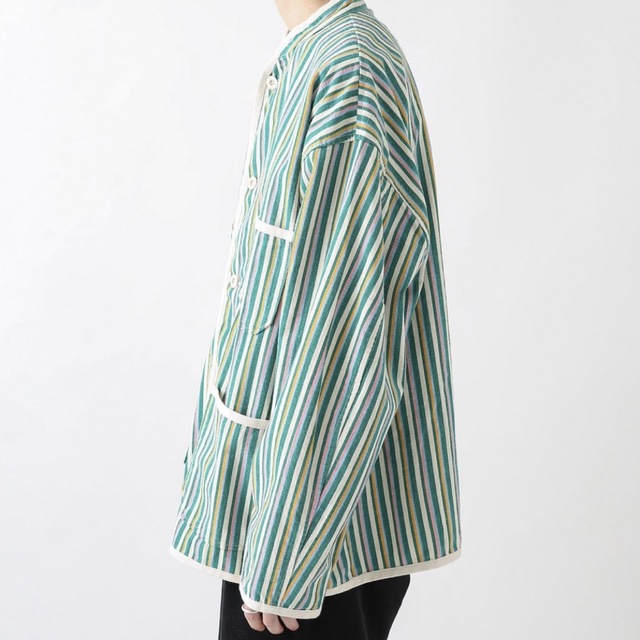 ARMY TWILL Stripe Stand Collor Shirts | svetinikole.gov.mk