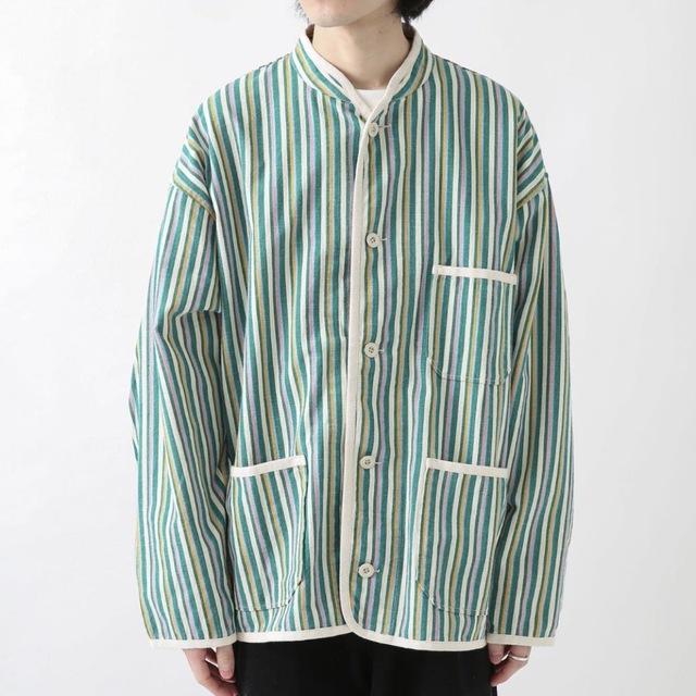 Sonny Label(サニーレーベル)のARMY TWILL Stripe Stand Collor Shirts メンズのジャケット/アウター(ノーカラージャケット)の商品写真