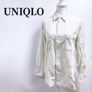 ユニクロ(UNIQLO)のUNIQLOユニクロコーデュロイ長袖ロングシャツホワイトメンズL(シャツ)