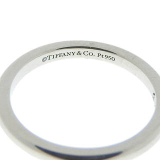 【本物保証】 新品同様 ティファニー TIFFANY & Co. クラシックバンドリング 指輪 プラチナ Pt950 3Pダイヤモンド 7.5号  幅2ミリ