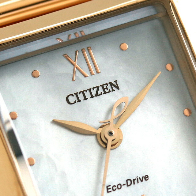 シチズン CITIZEN 腕時計 レディース EW5593-64D エル スクエアコレクション スクエアシェイプ CITIZEN L Square Collection Eco-Drive エコ・ドライブ（B035/日本製） ホワイトシェルxピンクゴールド アナログ表示