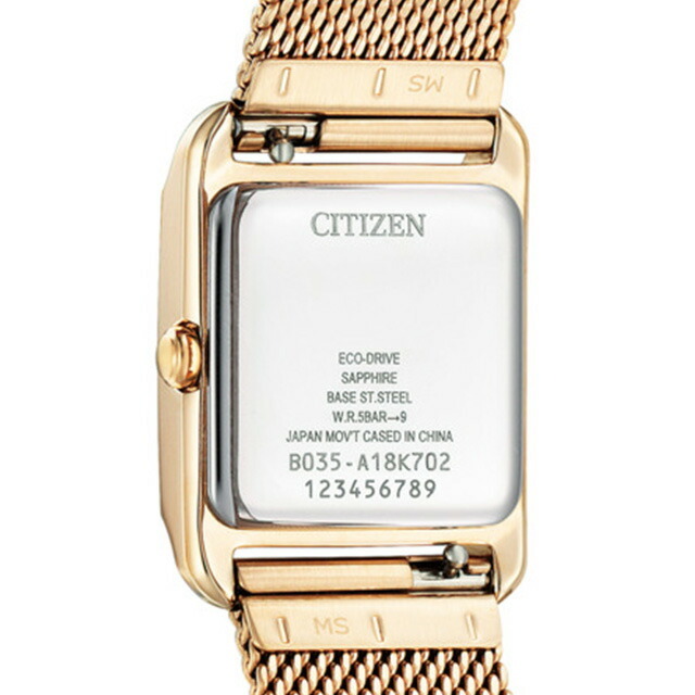 シチズン CITIZEN 腕時計 レディース EW5593-64D エル スクエアコレクション スクエアシェイプ CITIZEN L Square Collection Eco-Drive エコ・ドライブ（B035/日本製） ホワイトシェルxピンクゴールド アナログ表示