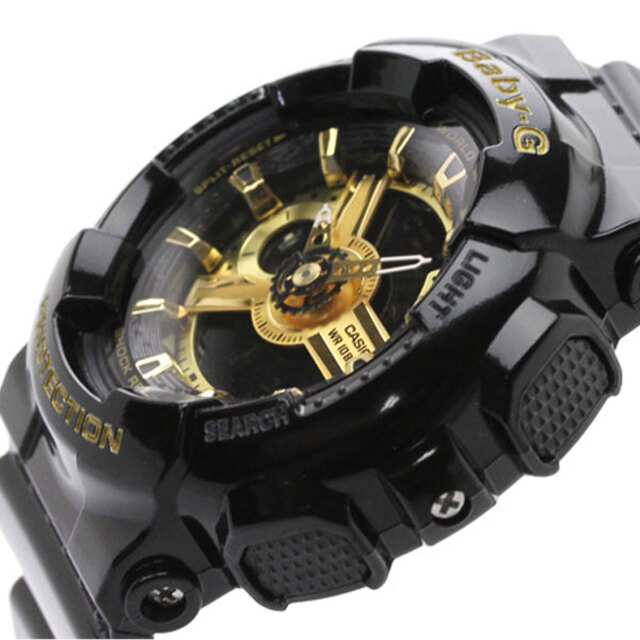 Baby-G CASIO Baby-G 腕時計 レディース ba-110-1adr カシオ ベビーG Baby.G クオーツ ブラック/ゴールドxブラック 1