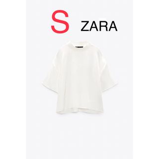 ザラ(ZARA)のZARA サテントップス　Sサイズ　新品未使用(シャツ/ブラウス(半袖/袖なし))