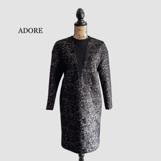 人気定番 ADORE アドーア 結婚式ドレス ひざ丈ワンピース 花柄レース