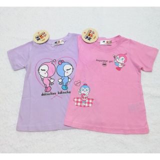 アンパンマン(アンパンマン)の新品　90cm　アンパンマン　女の子半袖Tシャツ2枚セット　ピンク×背パープル(Tシャツ/カットソー)