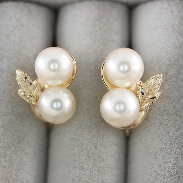 ＜MIKIMOTO＞　K14　パール　イヤリング　5.8mmK14