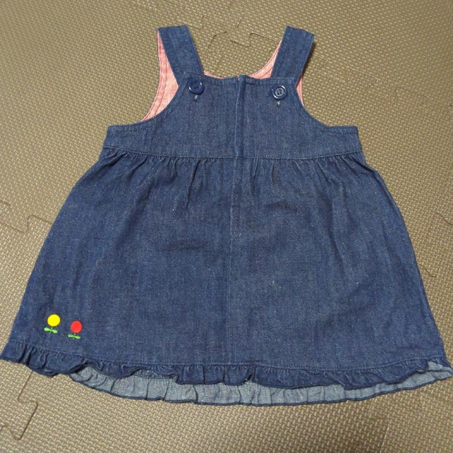 mikihouse(ミキハウス)のミキハウス　デニムワンピース80 キッズ/ベビー/マタニティのベビー服(~85cm)(ワンピース)の商品写真