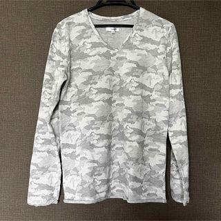 imp グレー　迷彩　Vネック　Tシャツ(Tシャツ/カットソー(七分/長袖))
