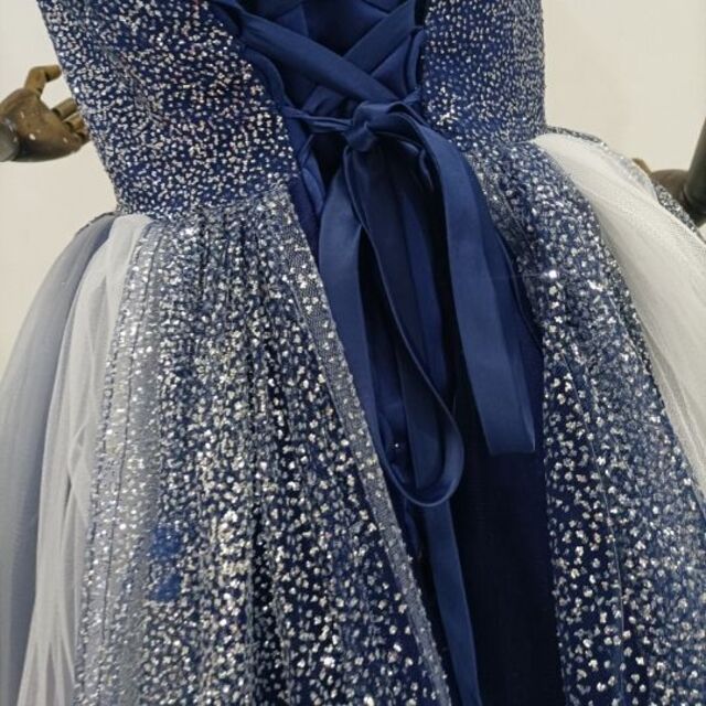 ウェディングドレスキラキラチュール カラードレス 可愛い 編み上げ プリンセスドレスオーバードレス