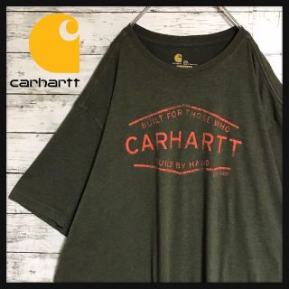 カーハート(carhartt)の【ビッグサイズ】カーハート　袖ロゴ入りTシャツ カーキ　ビッグシルエットK51(Tシャツ/カットソー(半袖/袖なし))