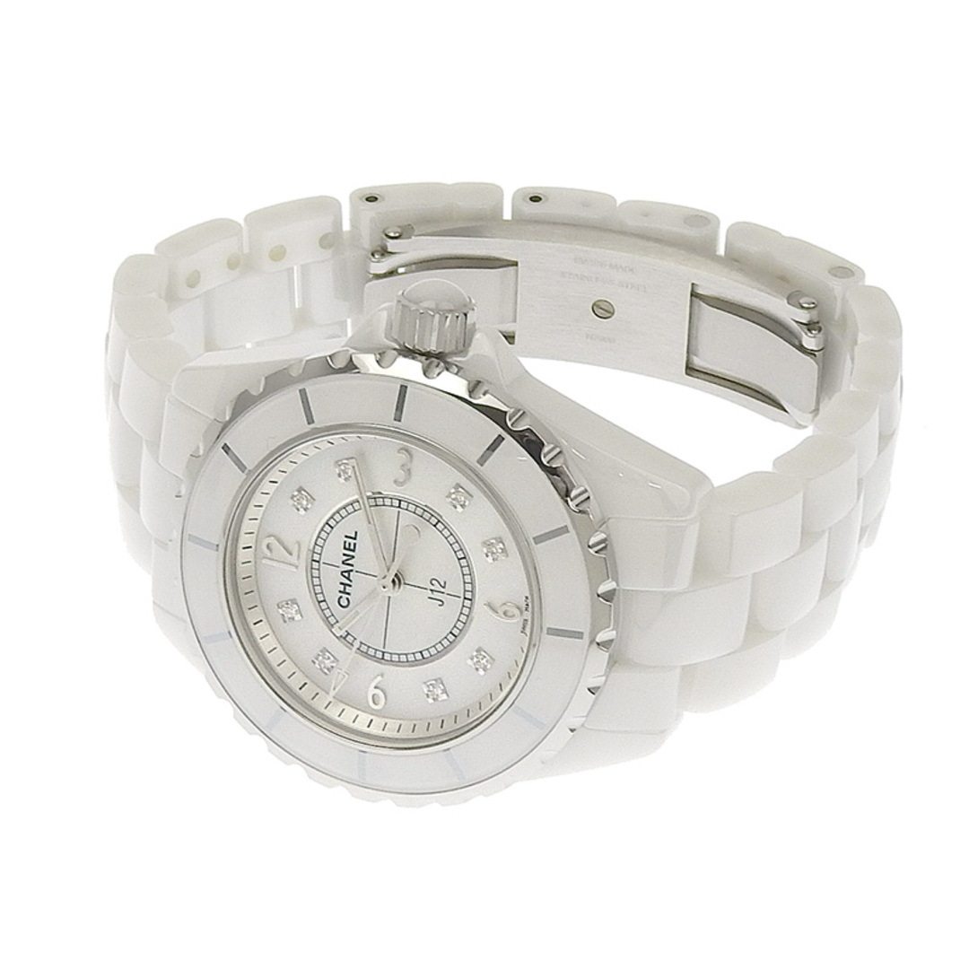 シャネル CHANEL J12 レディース クォーツ 腕時計 セラミック 8Pダイヤモンド ホワイトシェル文字盤 H2422 中古 新入荷 CH0848 シャネル CHANEL J12 レディース クォーツ 腕時計 セラミック 8Pダイヤモンド ホワイトシェル文字盤 H2422 中古 新入荷 CH0848