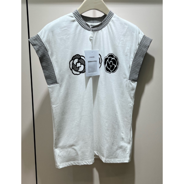CHANEL☆シャネルホワイト コットンTシャツ 配送員設置 www.toyotec.com