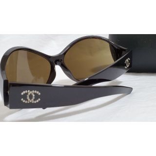 CHANEL - 正規レア ハイド着 シャネル ロゴスタッズサングラス黒×茶