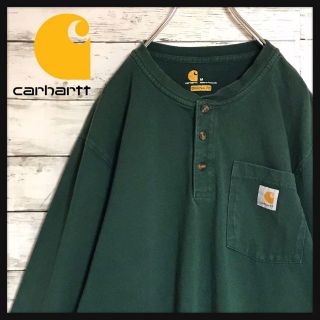 カーハート(carhartt)の【人気グリーン】カーハート　タグロゴ付きハーフスナップロンＴ　K31(Tシャツ/カットソー(七分/長袖))