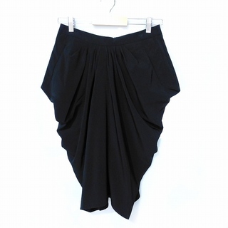 シーケーカルバンクライン(ck Calvin Klein)のシーケーカルバンクライン 変形 スカート ギャザー ミモレ丈 2 黒(ひざ丈スカート)
