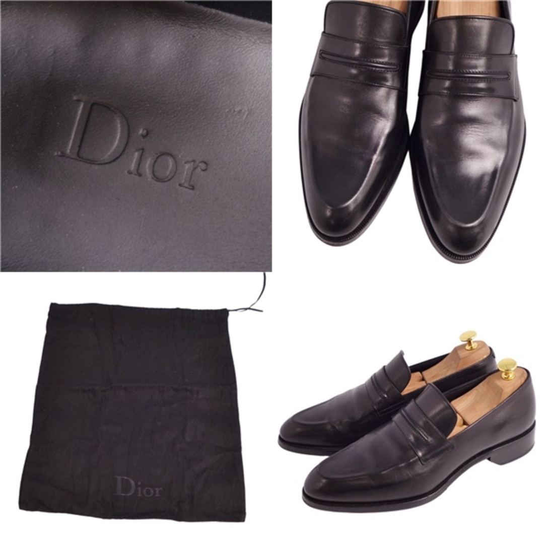 美品 ディオールオム DIOR HOMME ローファー ビジネスシューズ レザーシューズ カーフレザー シューズ 靴 メンズ 40(25cm相当)  ブラック