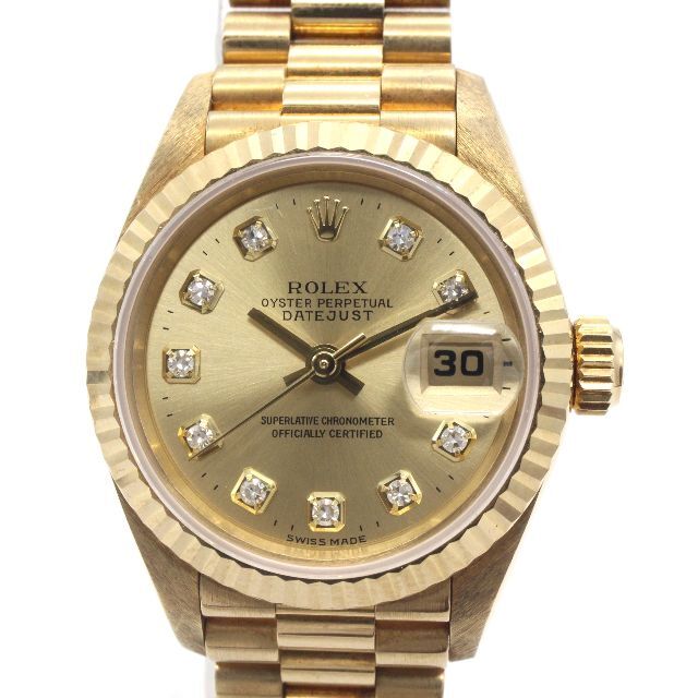 ROLEX(ロレックス)の美品！ ROLEX★ロレックス デイトジャスト 10Pダイヤ K18  腕時計 レディースのファッション小物(腕時計)の商品写真