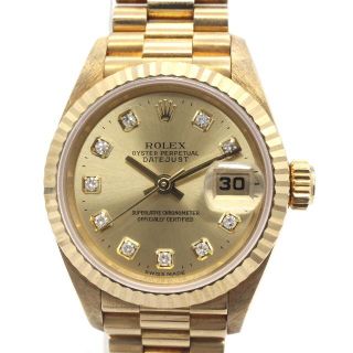 ロレックス(ROLEX)の美品！ ROLEX★ロレックス デイトジャスト 10Pダイヤ K18  腕時計(腕時計)