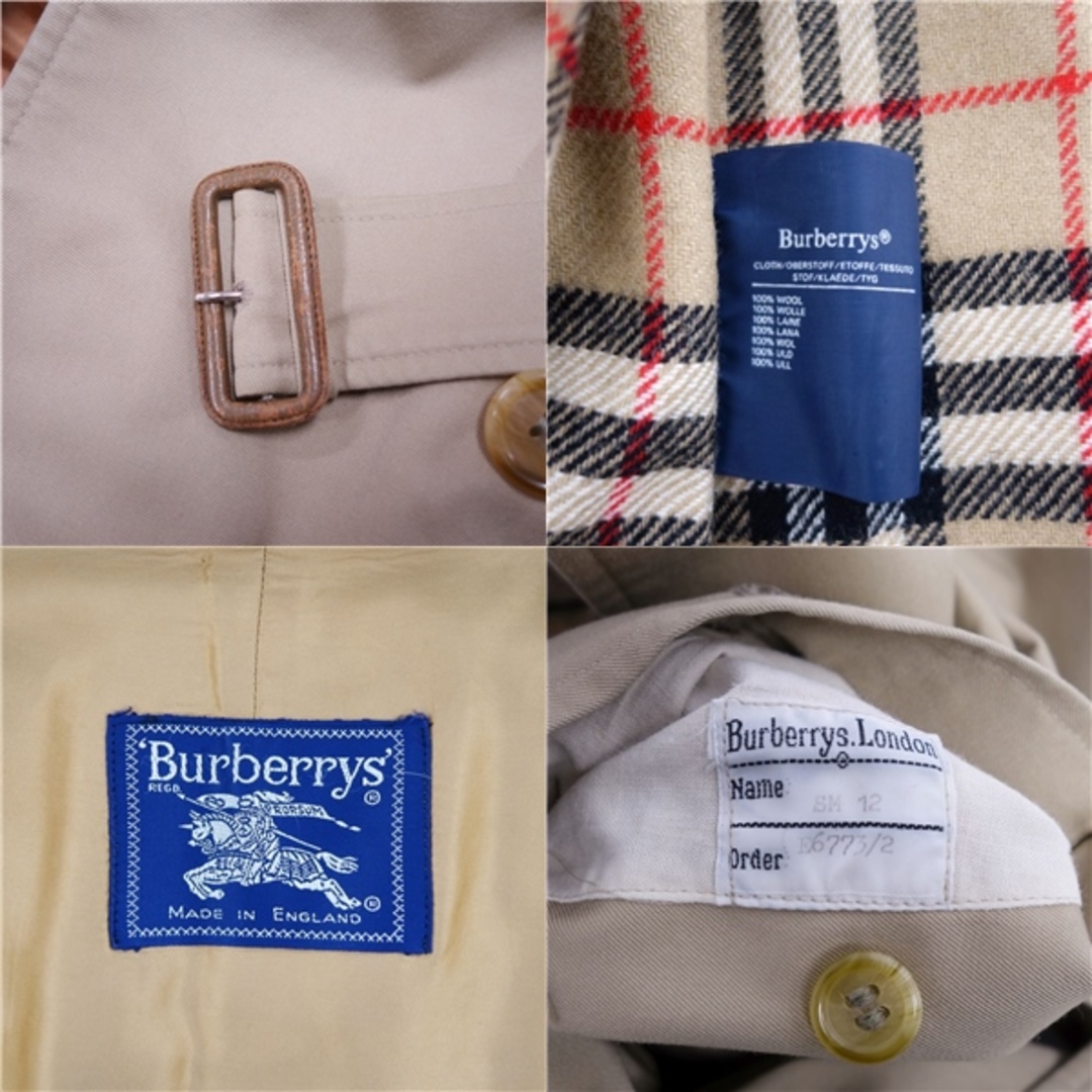 BURBERRY BLACK LABEL(バーバリーブラックレーベル)の美品 Vintage バーバリー Burberrys コート トレンチコート 裏チェック ライナー付き 英国製 アウター レディース 12(L相当) ベージュ レディースのジャケット/アウター(トレンチコート)の商品写真