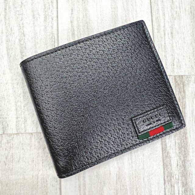 グッチ GUCCI 二つ折り財布 シェリー ウェブ 428748 ブラック-