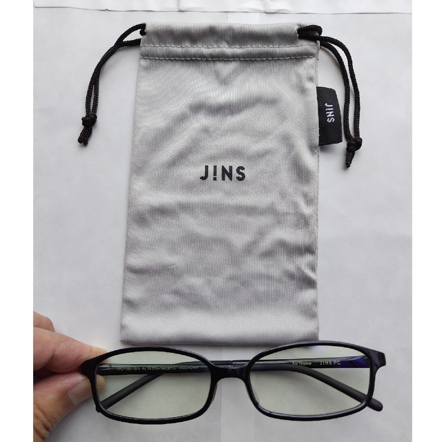 JINS(ジンズ)の【中古品】J!NSブルーライトカット眼鏡（度なし） メンズのファッション小物(サングラス/メガネ)の商品写真