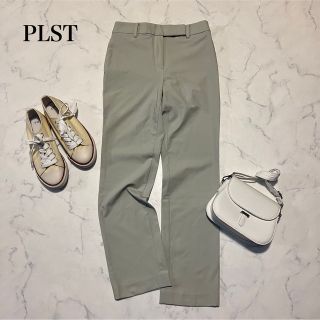 プラステ(PLST)のPLST プラステ　マルチストレッチスティックパンツ ライトグリーン　S(カジュアルパンツ)