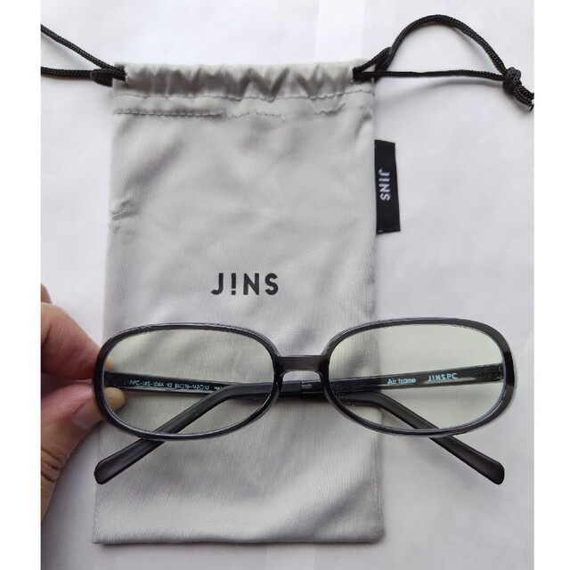 JINS(ジンズ)の【中古品】J!NSブルーライトカット眼鏡（度なし） メンズのファッション小物(サングラス/メガネ)の商品写真