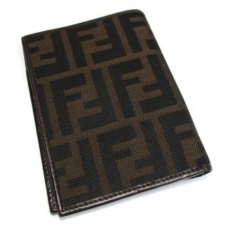 フェンディ(FENDI)のFENDI 二つ折り 札入れ 財布 カードケース ズッカ キャンバス レザー(長財布)