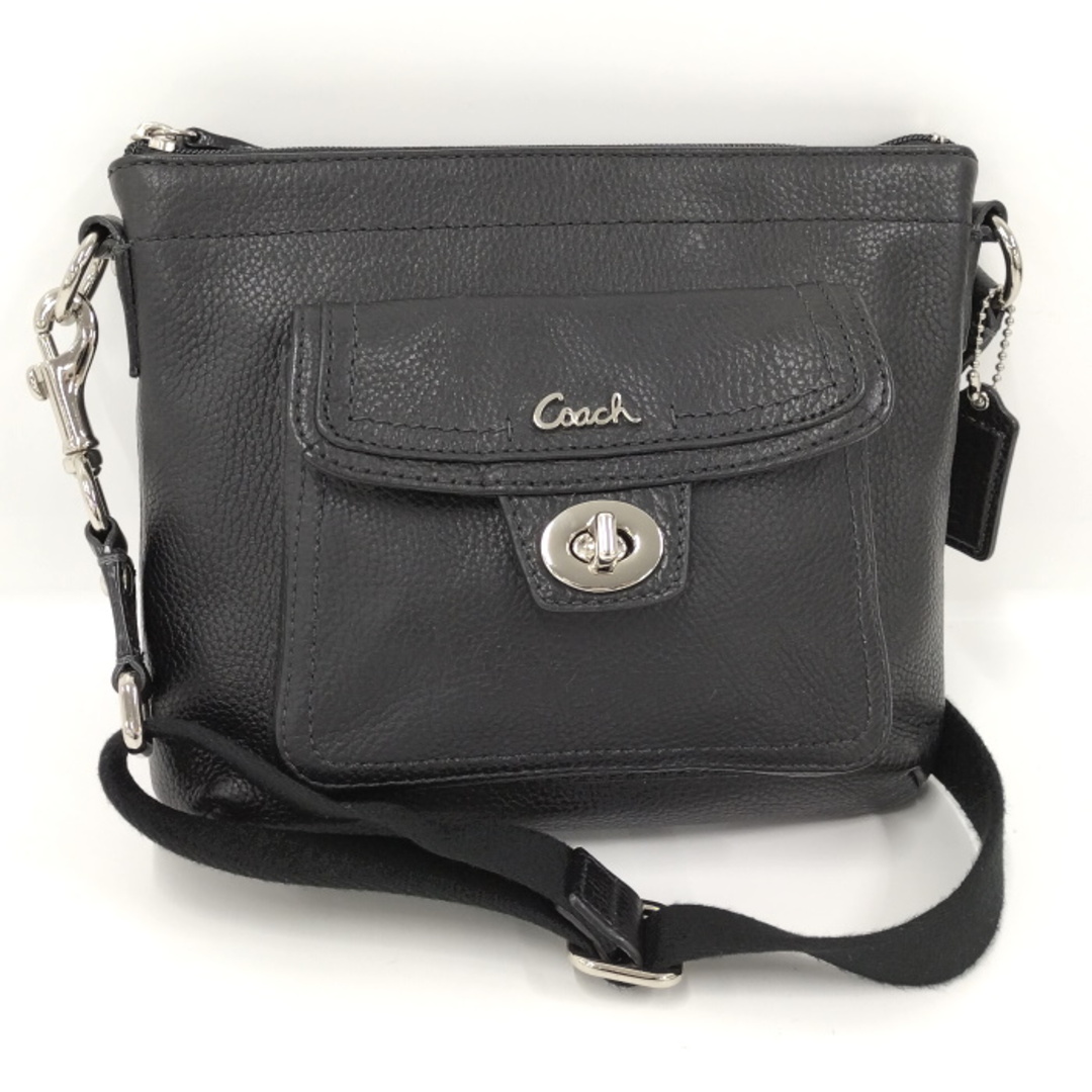 COACH コーチ ショルダーバッグ 斜め掛け レザー ブラック