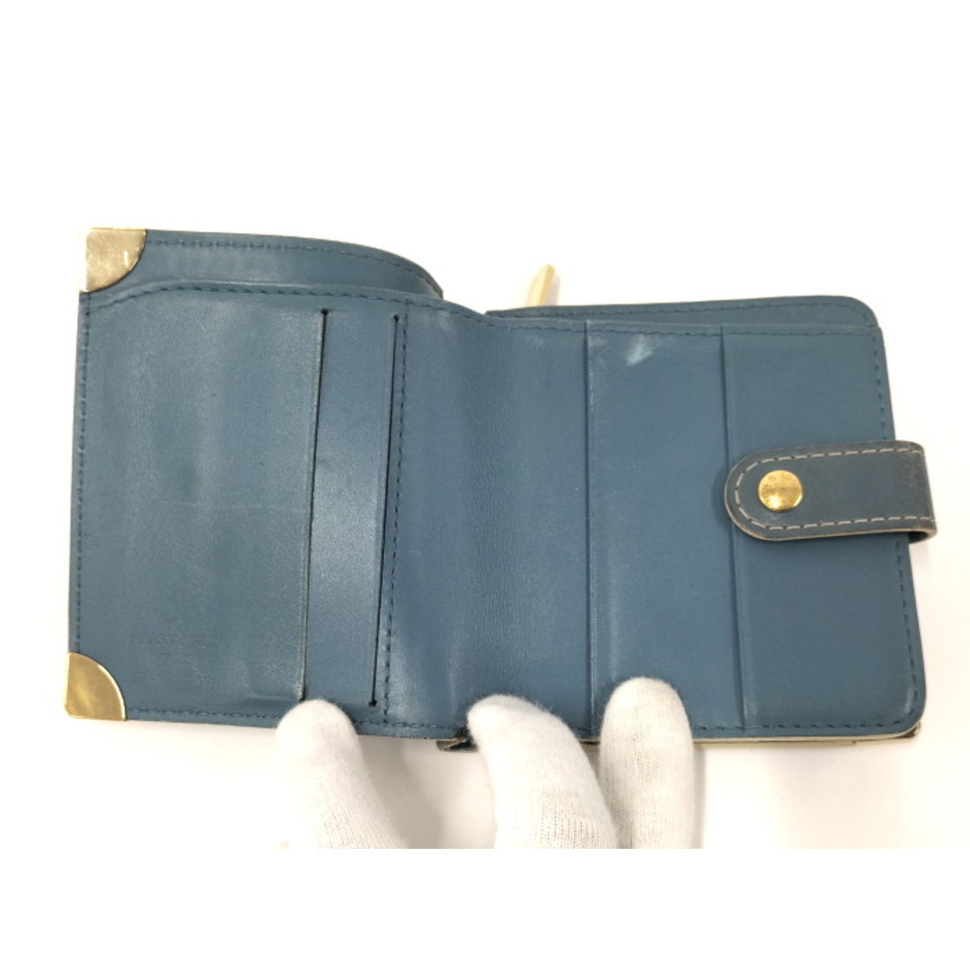 LOUIS VUITTON(ルイヴィトン)のLOUIS VUITTON コンパクトジップ 二つ折り財布 スハリ ブルー レディースのファッション小物(財布)の商品写真