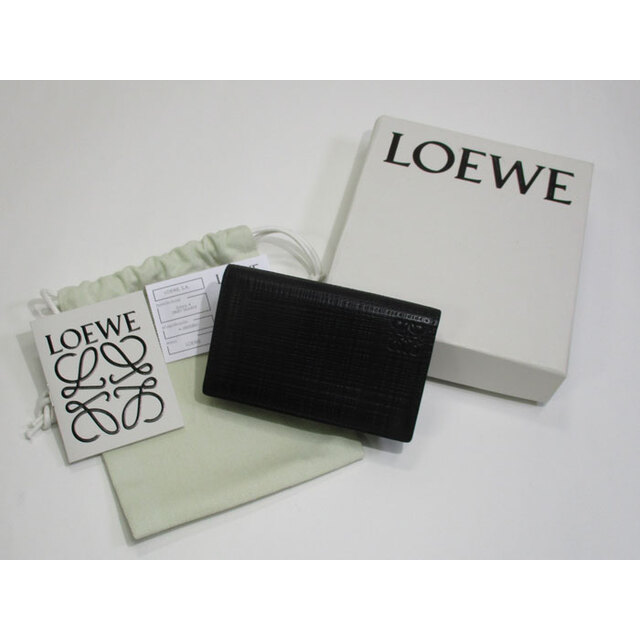 LOEWE(ロエベ)のLOEWE 名刺入れ カードケース LINEN BLACK レザー ブラック レディースのファッション小物(名刺入れ/定期入れ)の商品写真