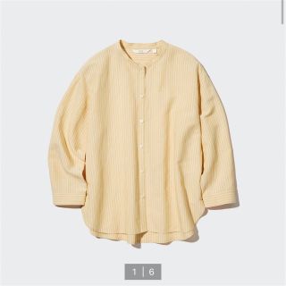 ユニクロ(UNIQLO)の【UNIQLO】ストライプバンドカラーシャツ(シャツ/ブラウス(長袖/七分))