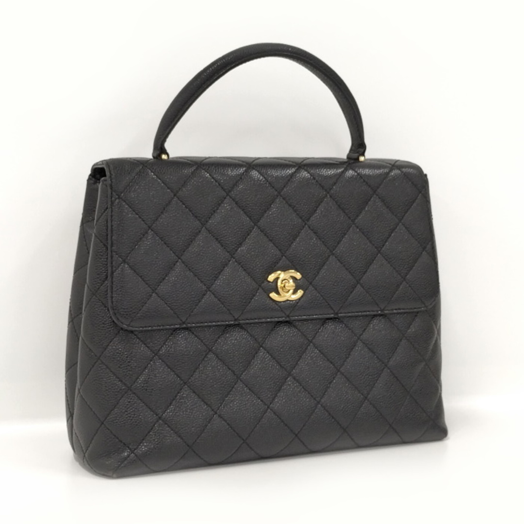 激安先着 CHANEL キャビアスキン レザー ココマーク ハンドバッグ