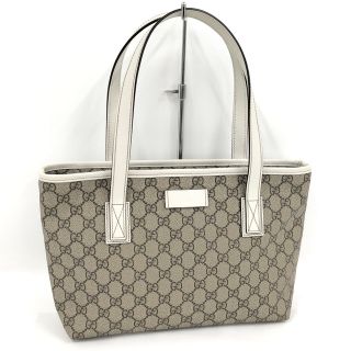 グッチ(Gucci)のGUCCI トートバッグ GGスプリーム PVC ベージュ ホワイト(トートバッグ)