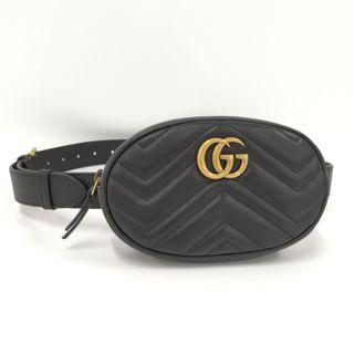 グッチ(Gucci)のGUCCI ベルトバッグ GGマーモント レザー ブラック 476434(ボディーバッグ)