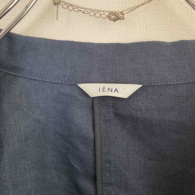 IENA(イエナ)の★イエナ★リネンテーラードジャケット ネイビー レディースのジャケット/アウター(テーラードジャケット)の商品写真