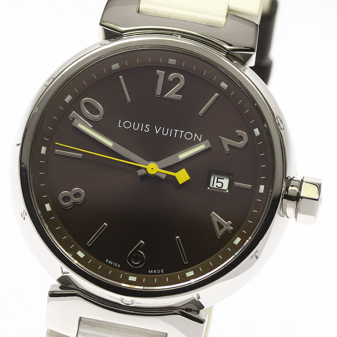 ルイ・ヴィトン LOUIS VUITTON Q1111 タンブール デイト クォーツ メンズ _744548