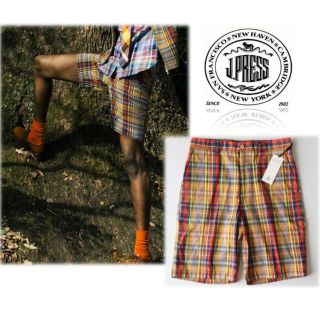 ジェイプレス(J.PRESS)の新品【ジェイプレス】INDIA MADRAS CHECK ショートパンツ L(ショートパンツ)