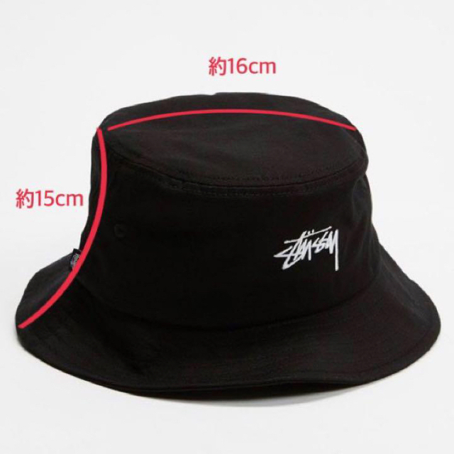 STUSSY(ステューシー)の人気★STUSSY ステューシー ロゴ バケットハット バケハ ブラック 黒 レディースの帽子(ハット)の商品写真