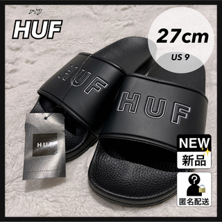 ハフ(HUF)のHUF ハフ スライドサンダル 黒 新品 未使用 27cm(サンダル)