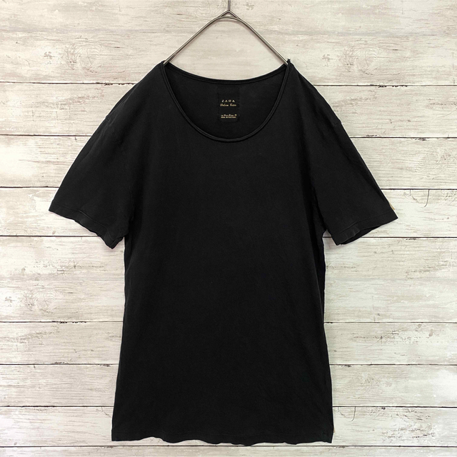 ZARA(ザラ)のZARA ザラ　Deluxe Cotton トップス tシャツ 半袖 M 黒 夏 メンズのトップス(Tシャツ/カットソー(半袖/袖なし))の商品写真