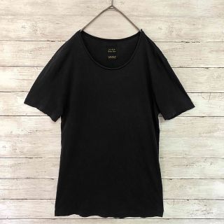 ザラ(ZARA)のZARA ザラ　Deluxe Cotton トップス tシャツ 半袖 M 黒 夏(Tシャツ/カットソー(半袖/袖なし))