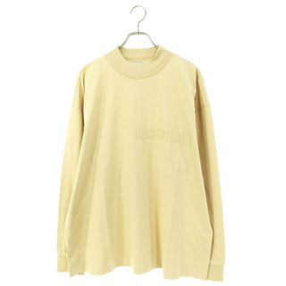 フィアオブゴッド(FEAR OF GOD)のフォグ  ESSENTIALS L/S Tee Sand フロントラバーロゴ長袖カットソー メンズ M(Tシャツ/カットソー(七分/長袖))