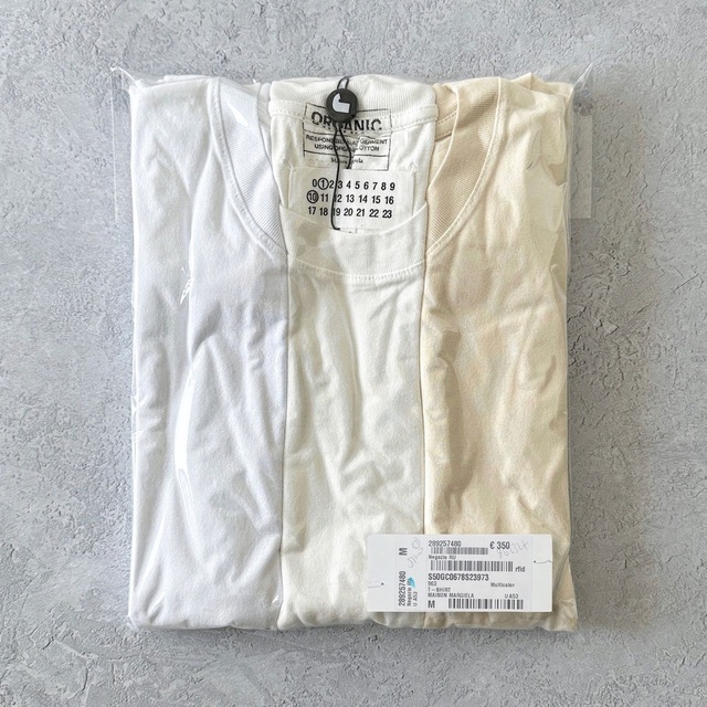 新品 白入り L 22SS マルジェラ パックT Tシャツ 3395