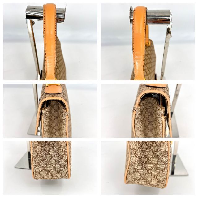 ☆極美品☆3796ハンドバッグ 馬車金具 マカダム柄 ゴールド金具